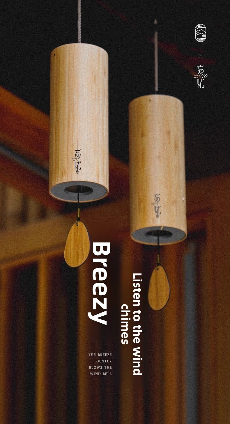zensoullab Lu Ruzhu Bamboo Wind Chime Chord Japanese Retro Bell Yoga Balcony Outdoor Four Seasons Healing Home Decoration Pendant