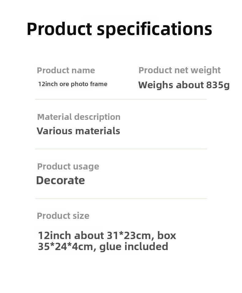 zensoullab Natural Crystal Raw Stone Mineral Specimen Frame Ornament Bilingual Science Popularization Children's Gift Home Desktop Display