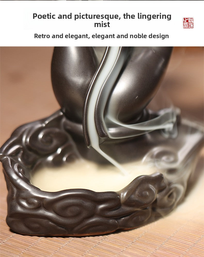 zensoullab Backflow Incense Burner Creative Aromatherapy Burner Indoor Sandalwood Zen Incense Burner Ceramic Incense Ceremony Buddha Hand