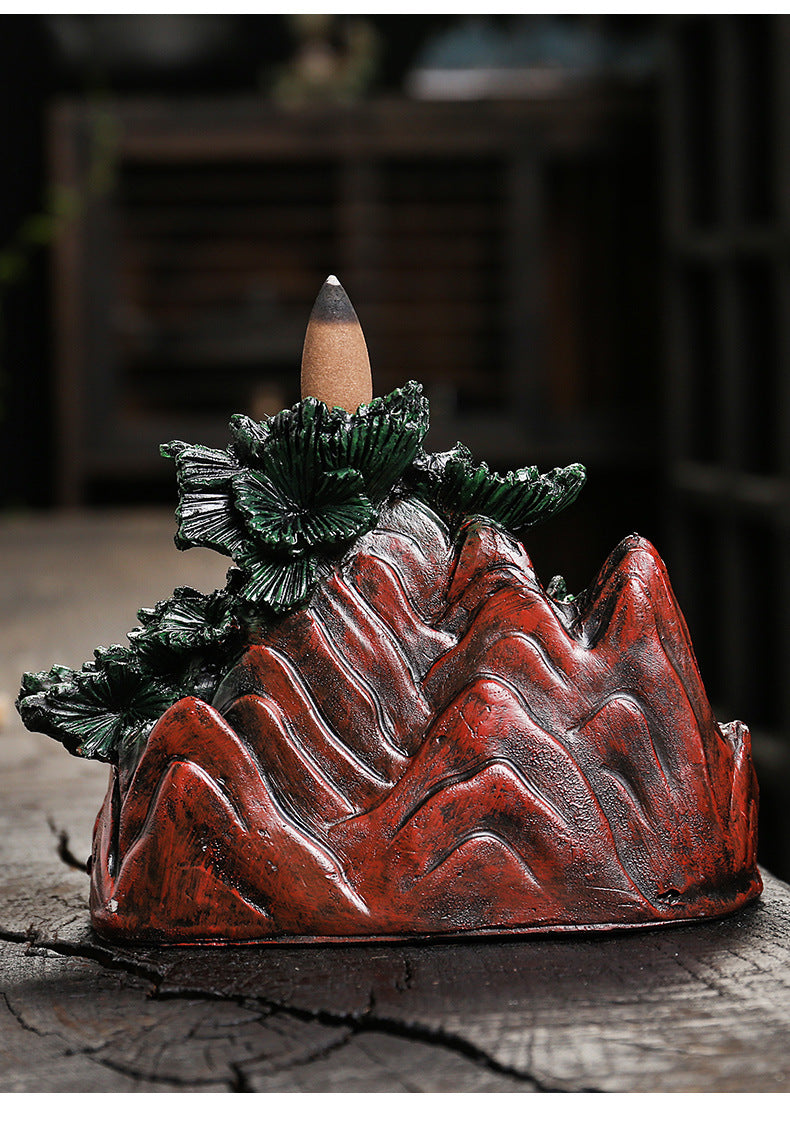zensoullab Resin Christmas Tree Christmas Backflow Incense Burner Creative Pine Tree Smoke Backflow Aromatherapy Burner Home Decoration Ornament