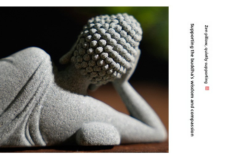 zensoullab Desktop Chinese Zen Style Buddha Figurine Micro Landscape Fish Tank Decoration Rockery Desktop Ornament Tea Pet Incense Decoration