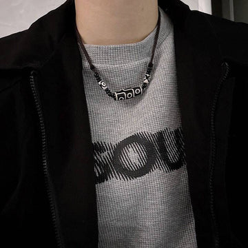 zensoullab New Chinese Style Nine-Eyed Dzi Bead Necklace for Men and Women Simple Versatile High-End Ethnic Style Niche Design Adjustable Necklace