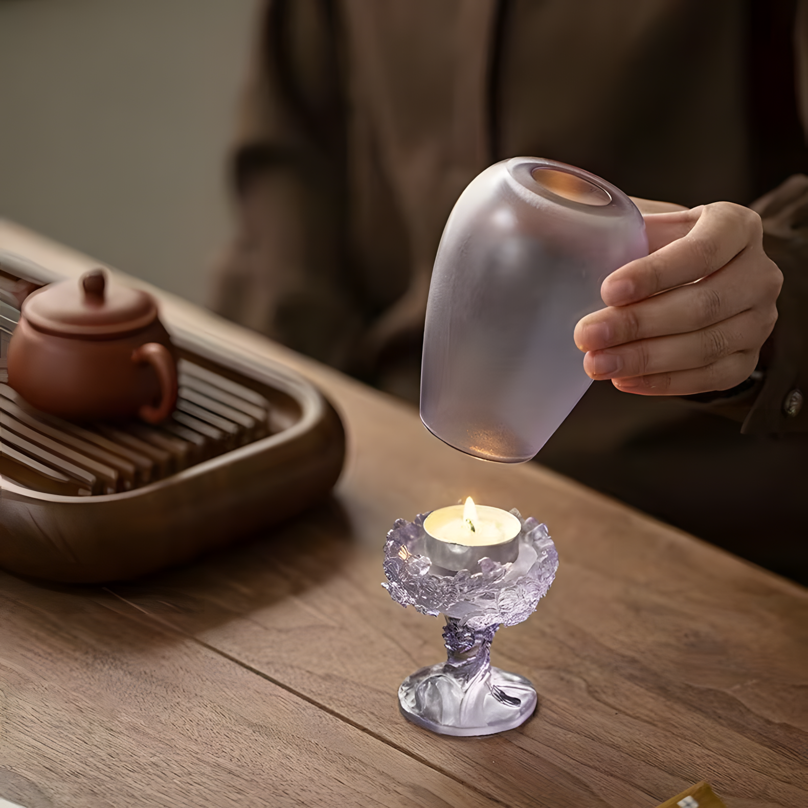 Zensoullab Meditation Glass Candle Lamp for Tranquility & Mindfulness Zensoullab “Light of Serenity” Glass Candle Lamp | Symbol of Peace and Mindful Living