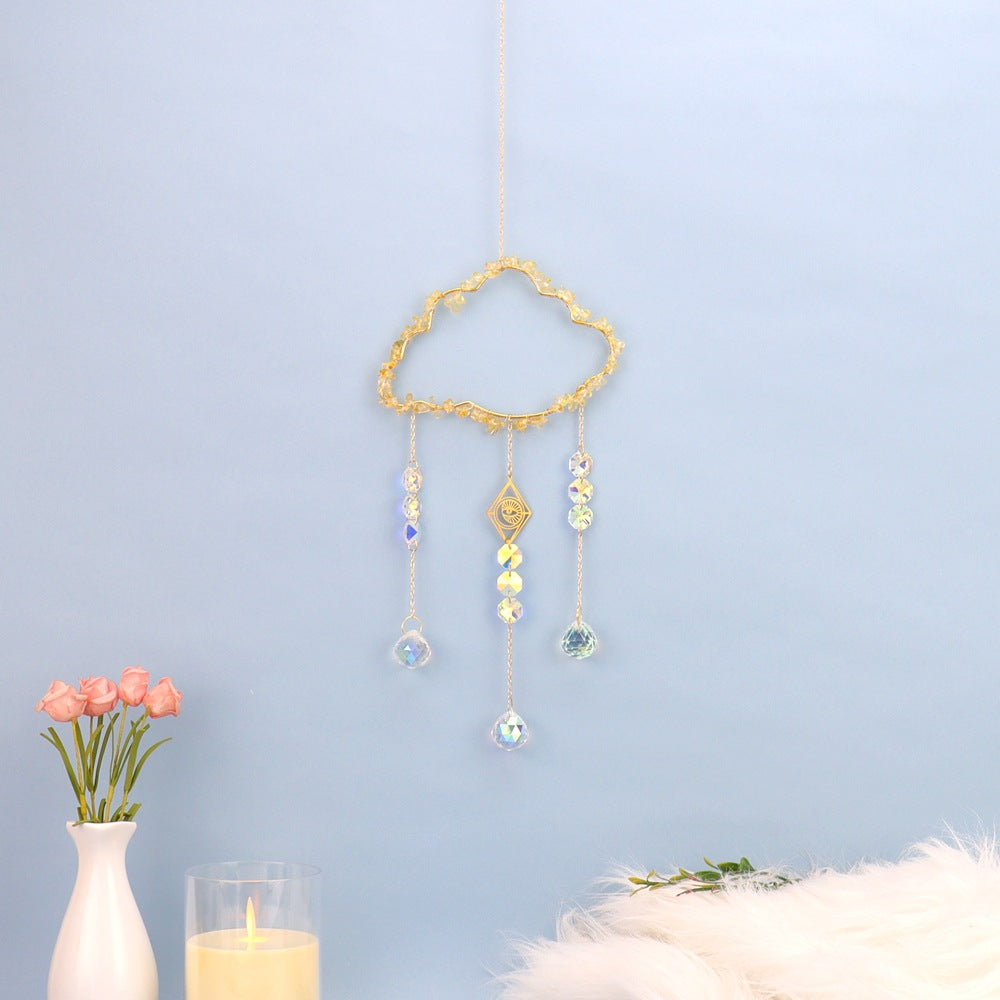 zensoullab Natural Crystal Gravel Handmade Crystal Decoration Pendant Window Outdoor Light Gathering Cloud Amethyst Sun Catcher
