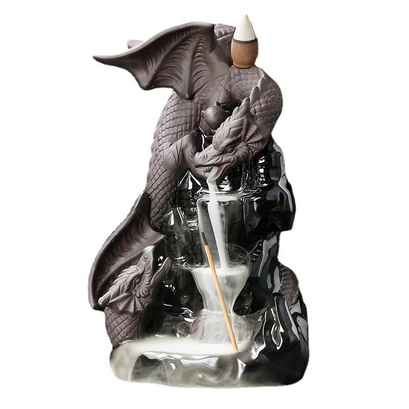 zensoullab Original Ceramic Tower Incense Agarwood Backflow Incense Burner Creative European Style Pterosaur Backflow Incense Burner Home Decor