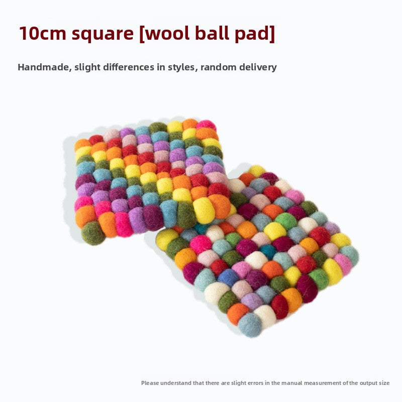 zensoullab Nepal Handmade Wool Felt Mat Round Ball Wool Ball Mat Bowl Mat Coaster Incense Burner Ritual Tool Mat Direct Supply