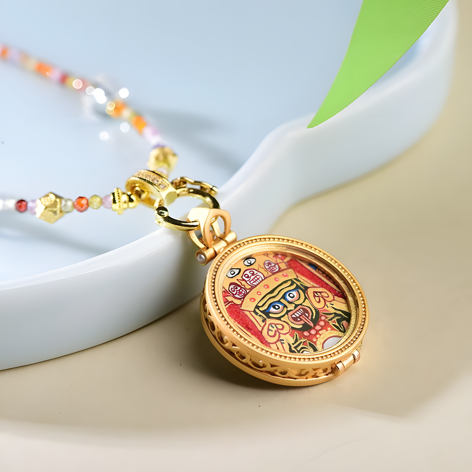 Zensoullab “Guardian of Energy” Handcrafted Beaded Necklace with Tibetan Talisman