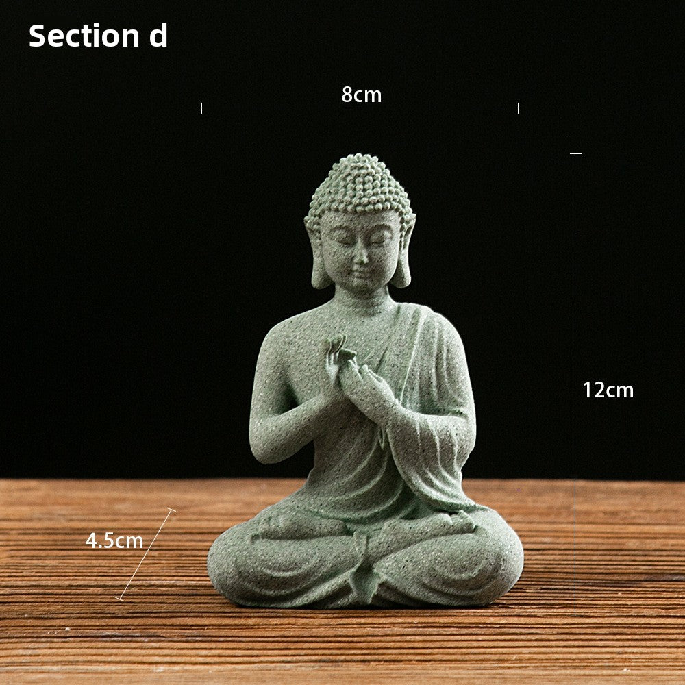 zensoullab Desktop Chinese Style Northern Wei Dynasty Buddha Statue Buddha Micro Landscape Fish Tank Landscaping Rockery Desktop Ornament Tea Pet Incense Decoration
