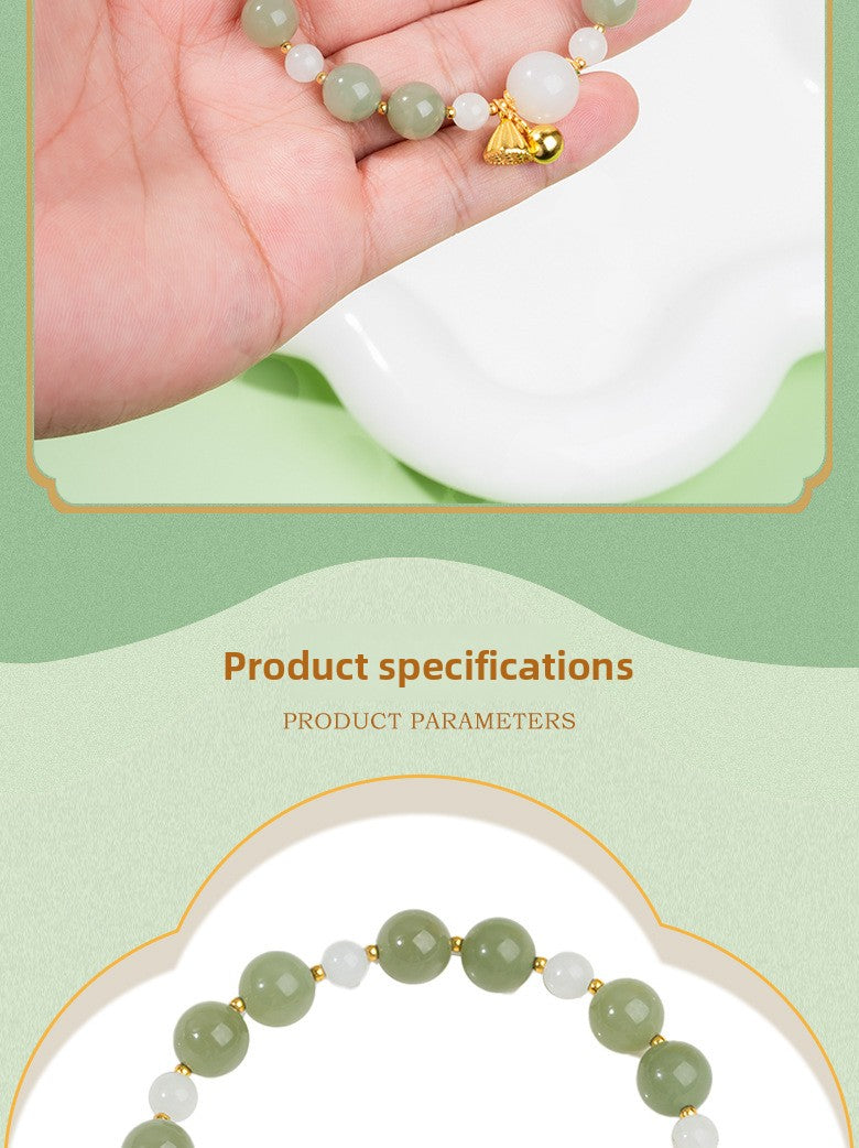 Zensoullab Natural Xinjiang Hetian Jade ICE CLEAR White Bracelet Female National Style Niche Bracelet