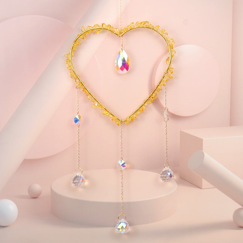 Zensoullab Amethyst Gravel Love Sun Catcher Sun Catcher Crystal Pendant Window Garden Lighting Pendant