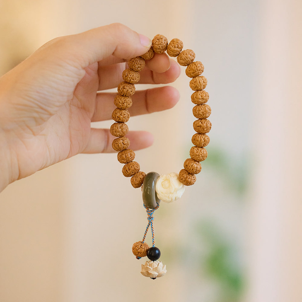 zensoullab Original Vajra Bodhi Bracelet Olive Kernel Tea Crystal Agate Crystal