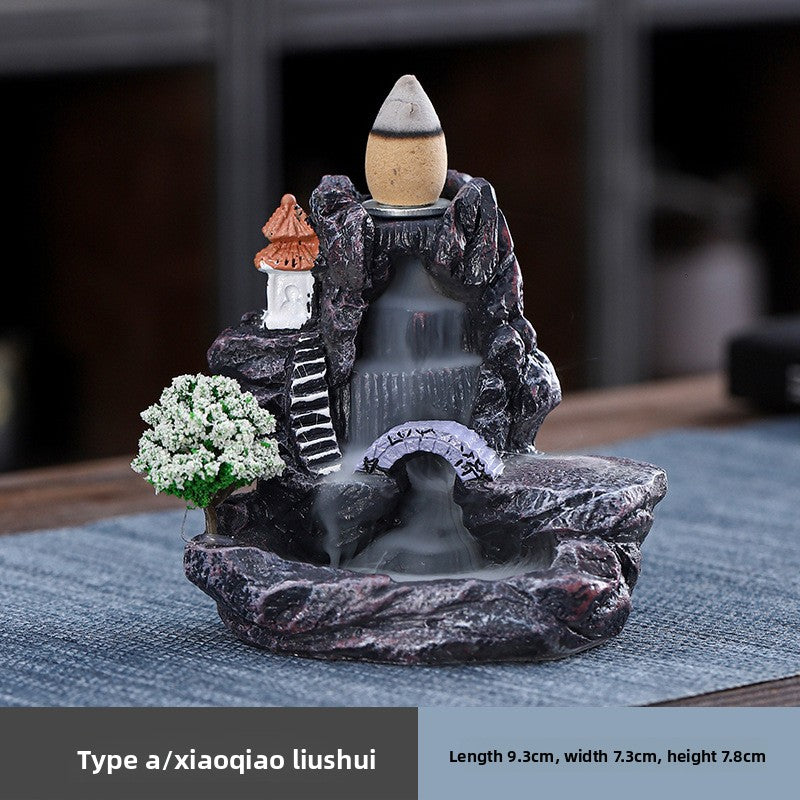 zensoullab Resin Backflow Incense Burner Small Creative Home Aromatherapy Burner Decorative Smoke Sandalwood Incense Burner
