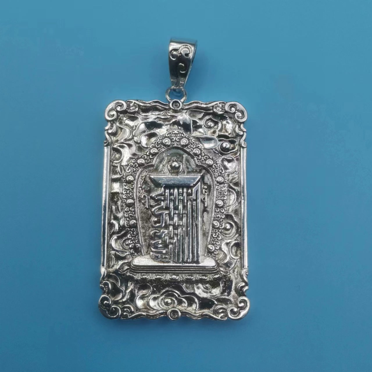 Zensoullab Men's Accessories Padmasambhava Pendant Men Silver Plated Solid Retro Distressed Amulet Lotus Master Men's Ornament