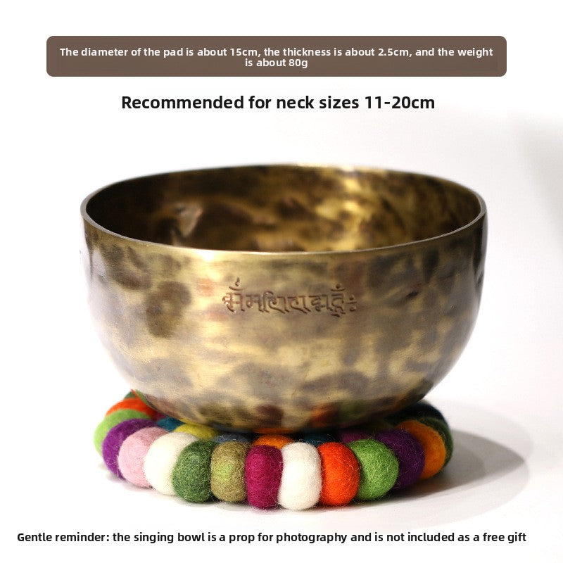 zensoullab Nepal Handmade Wool Felt Mat Round Ball Wool Ball Mat Bowl Mat Coaster Incense Burner Ritual Tool Mat Direct Supply