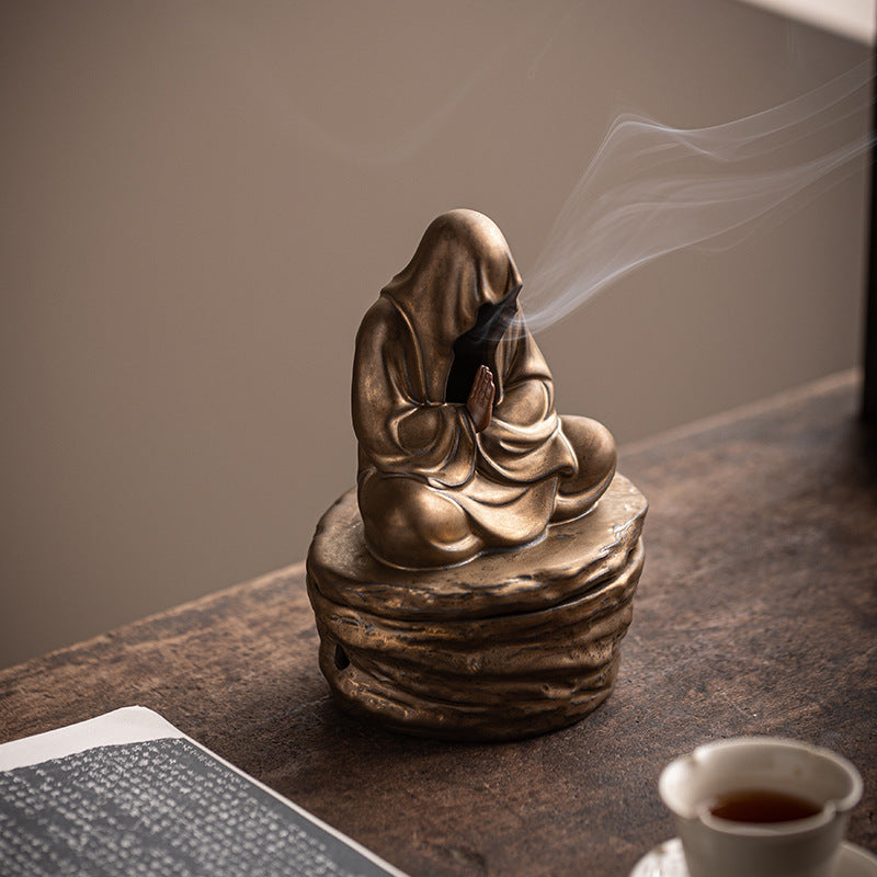 zensoullab Zen Style Incense Burner for Home Indoor Tea Ceremony Study Room Aromatherapy Ornament Sandalwood Agarwood Incense Burner Ceramic Craft