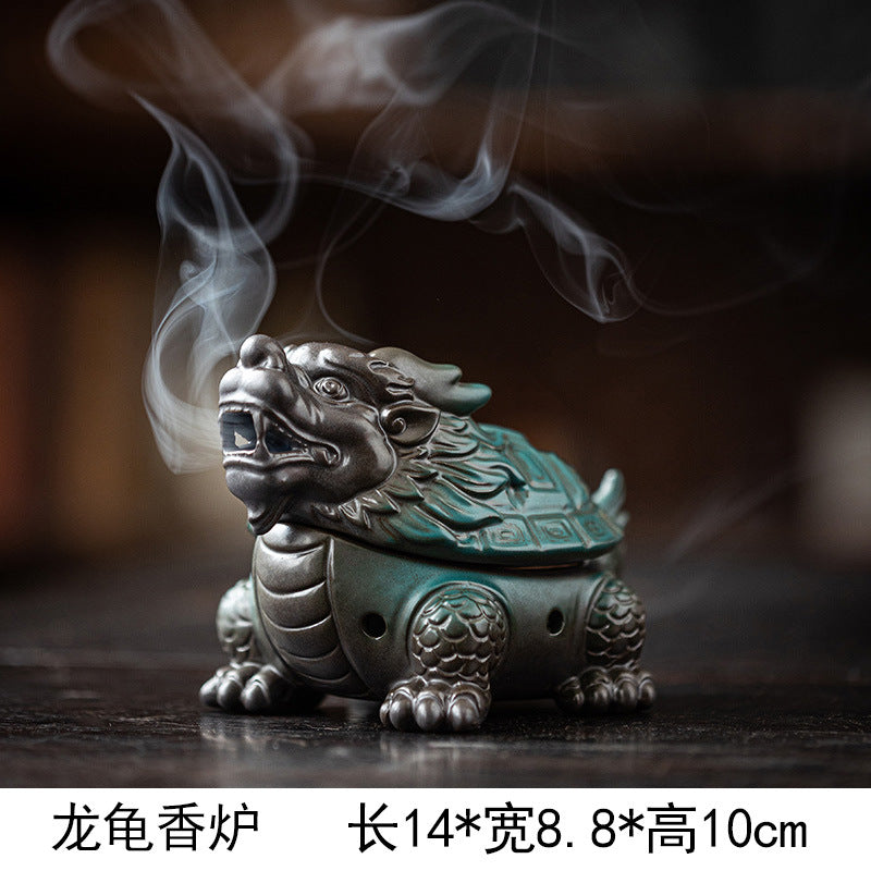 zensoullab Kirin Incense Burner Wealth-Attracting Divine Beast Agarwood Sandalwood Tea Table Home Indoor Incense Ceremony New Chinese Zen Ceramic Ornament