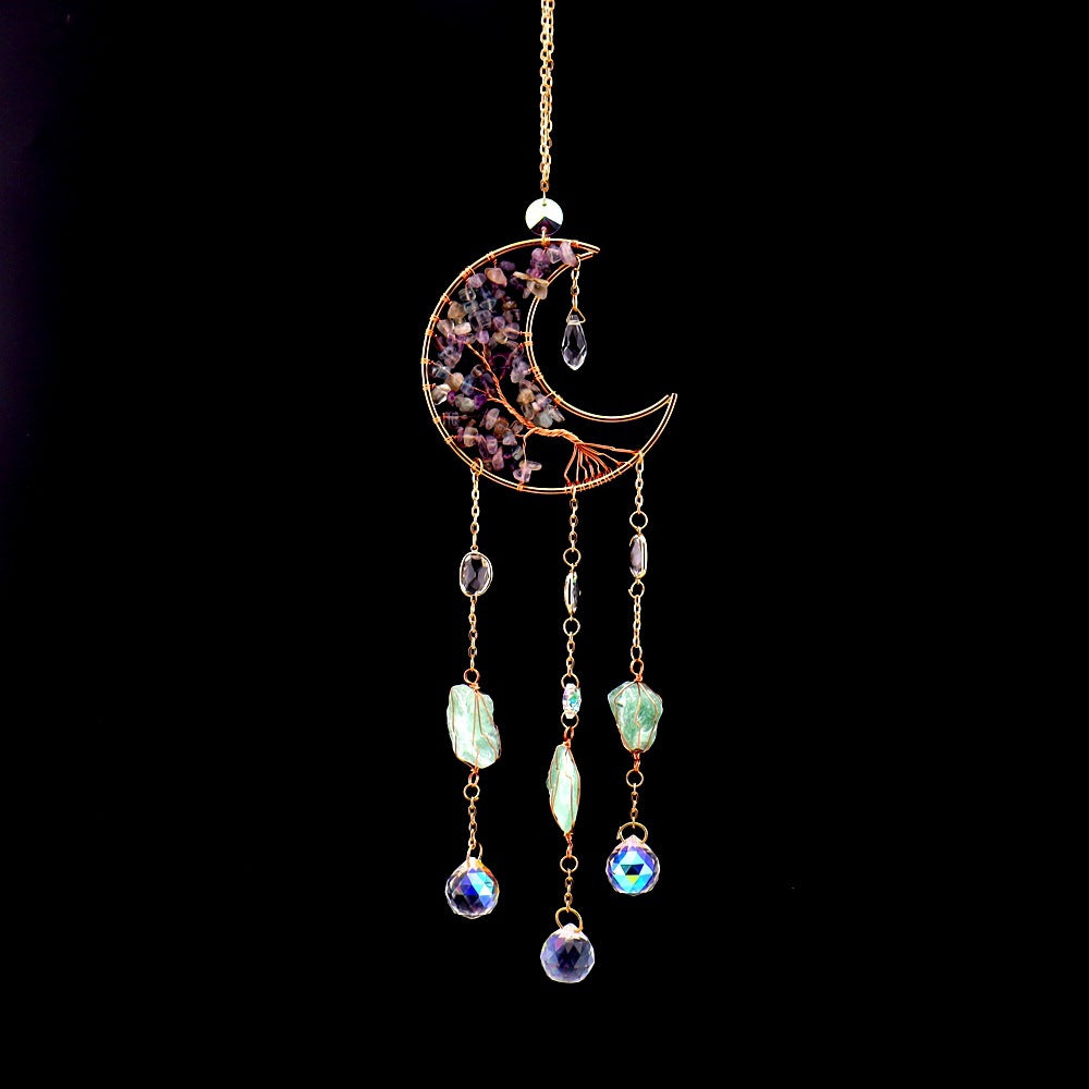 zensoullab Home Decor Pendant Inspiration Design Natural Crystal Tree of Life Sun Catcher Crystal Wind Chime