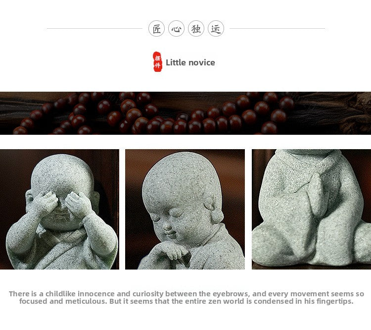 zensoullab Decorative Crafts Zen Decorations Tea Room Arrangement Landscaping Little Monk Decoration New Chinese Style Micro Landscape Arrangement Props