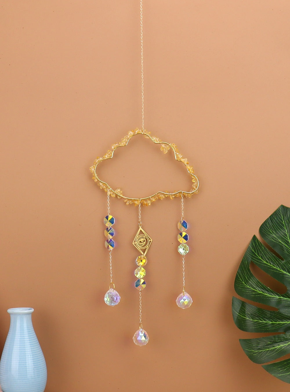 zensoullab Natural Crystal Gravel Handmade Crystal Decoration Pendant Window Outdoor Light Gathering Cloud Amethyst Sun Catcher