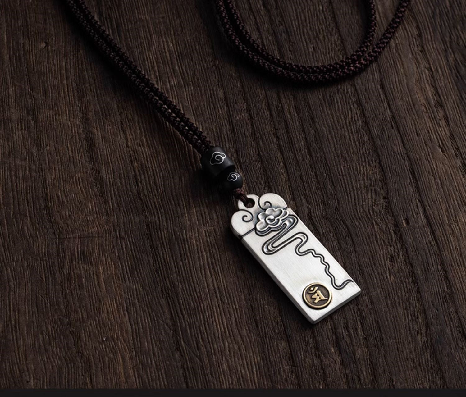 Zensoullab Thai Silver Solid Auspicious Cloud Zodiac Life Statue Pendant Men's Necklace Girls Valentine's Day Gift for Girlfriend
