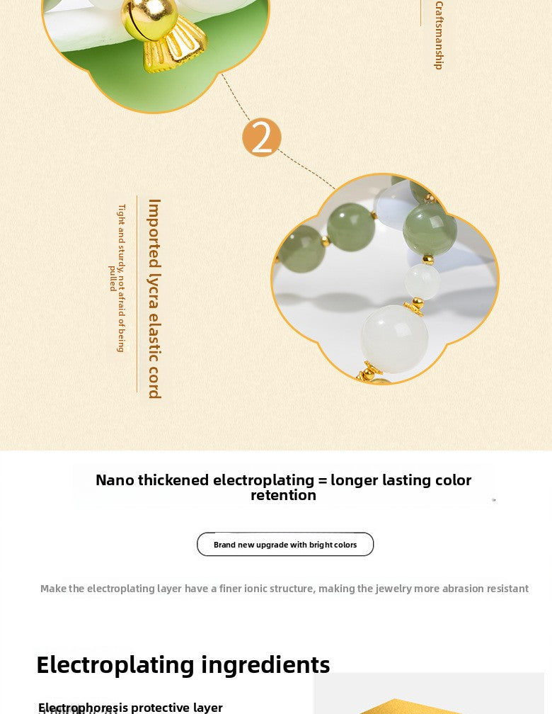 Zensoullab Natural Xinjiang Hetian Jade ICE CLEAR White Bracelet Female National Style Niche Bracelet