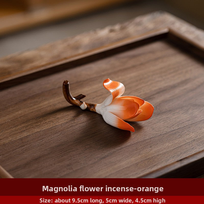 zensoullab Ceramic Magnolia Flower Incense Holder