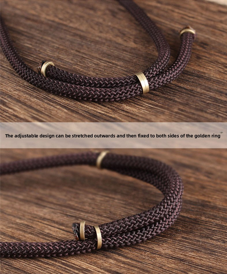 zensoullab Ethnic Style Tibetan Nine-Eyed Dzi Bead Agate Necklace for Men Versatile Sweater Chain New Chinese Style Women Retro Personality Accessories