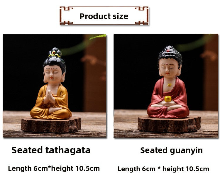 zensoullab Car Ornament Cute Little Tathagata Buddha Statue for Safety High-end Car Interior Dashboard Personalized Reclining Buddha Decoration