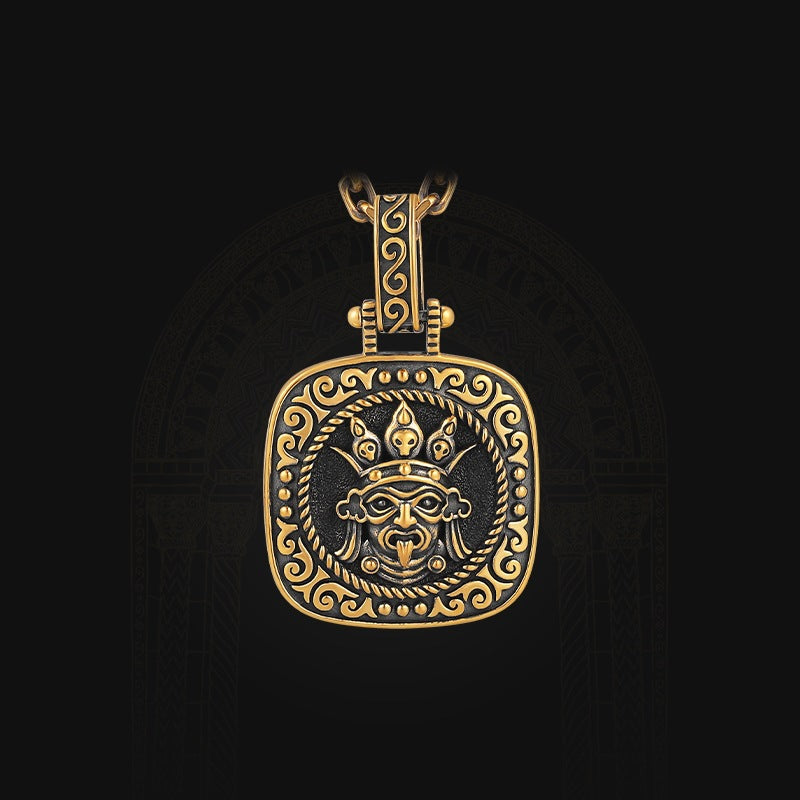 zensoullab Vintage Black Gold Pendant for Women Copper Plated Ancient Gold Pendant Hanging Pendant Zakiram Men's Trendy High-end Necklace