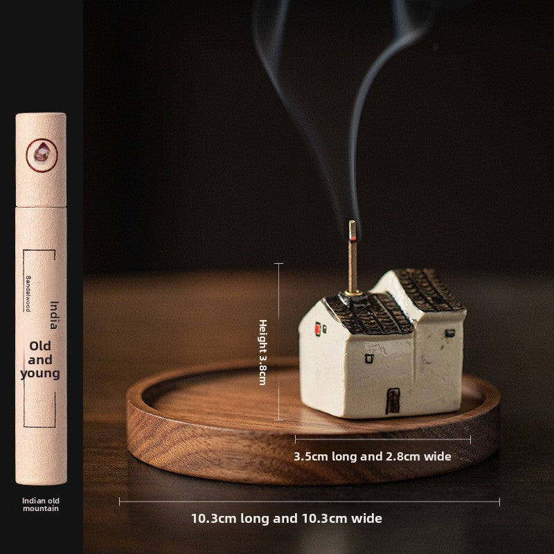 zensoullab Jiangnan Style Ceramic Mini Small House Incense Socket Zen Tea Room Tea Table Ancient Style Small Incense Burner Incense Holder Ornament