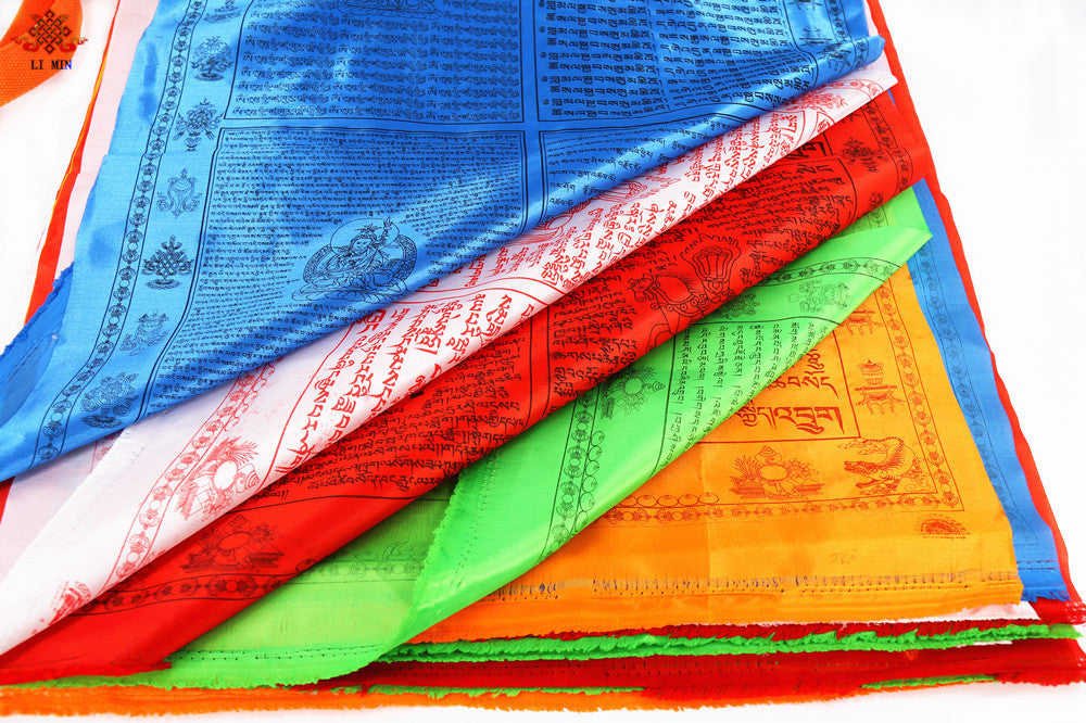 zensoullab Tibetan Ethnic Supplies Temple Buddhist Hall Decoration Hanging Flag Extra Large Colorful Prayer Flags Prayer Flags