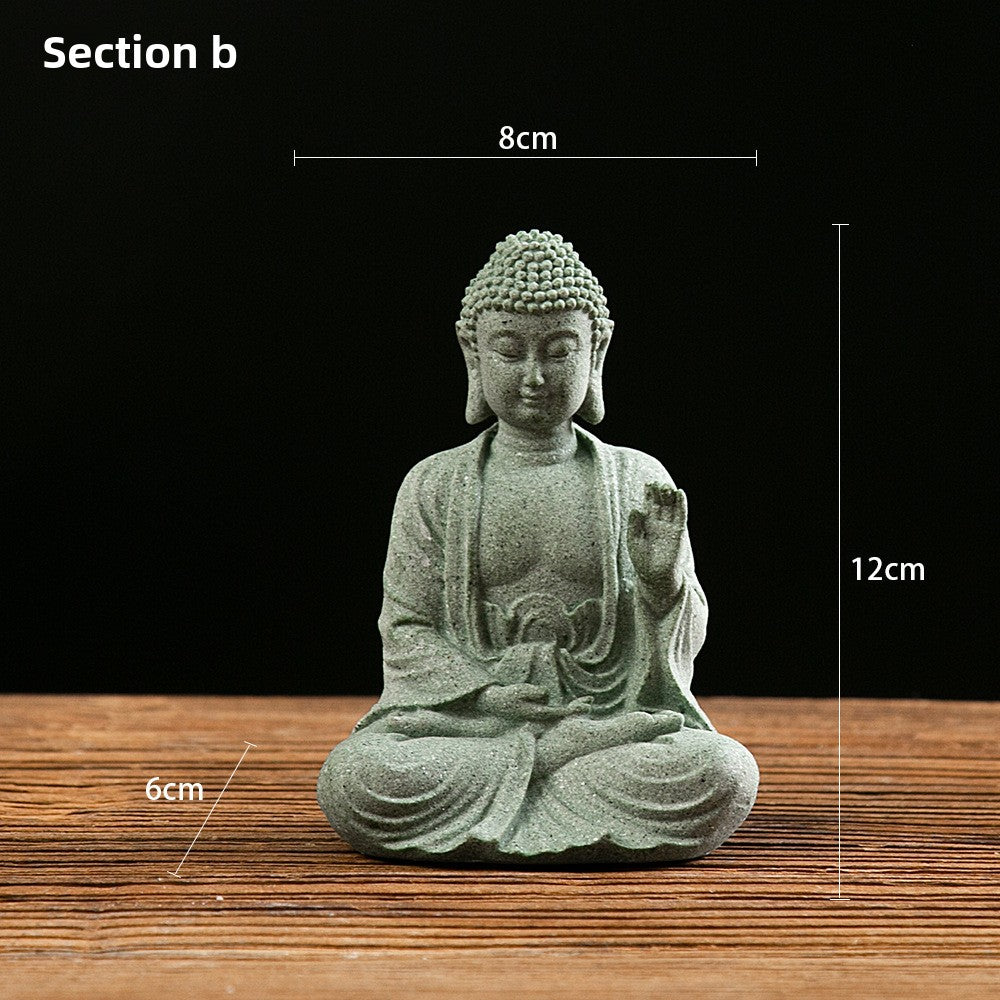 zensoullab Desktop Chinese Style Northern Wei Dynasty Buddha Statue Buddha Micro Landscape Fish Tank Landscaping Rockery Desktop Ornament Tea Pet Incense Decoration