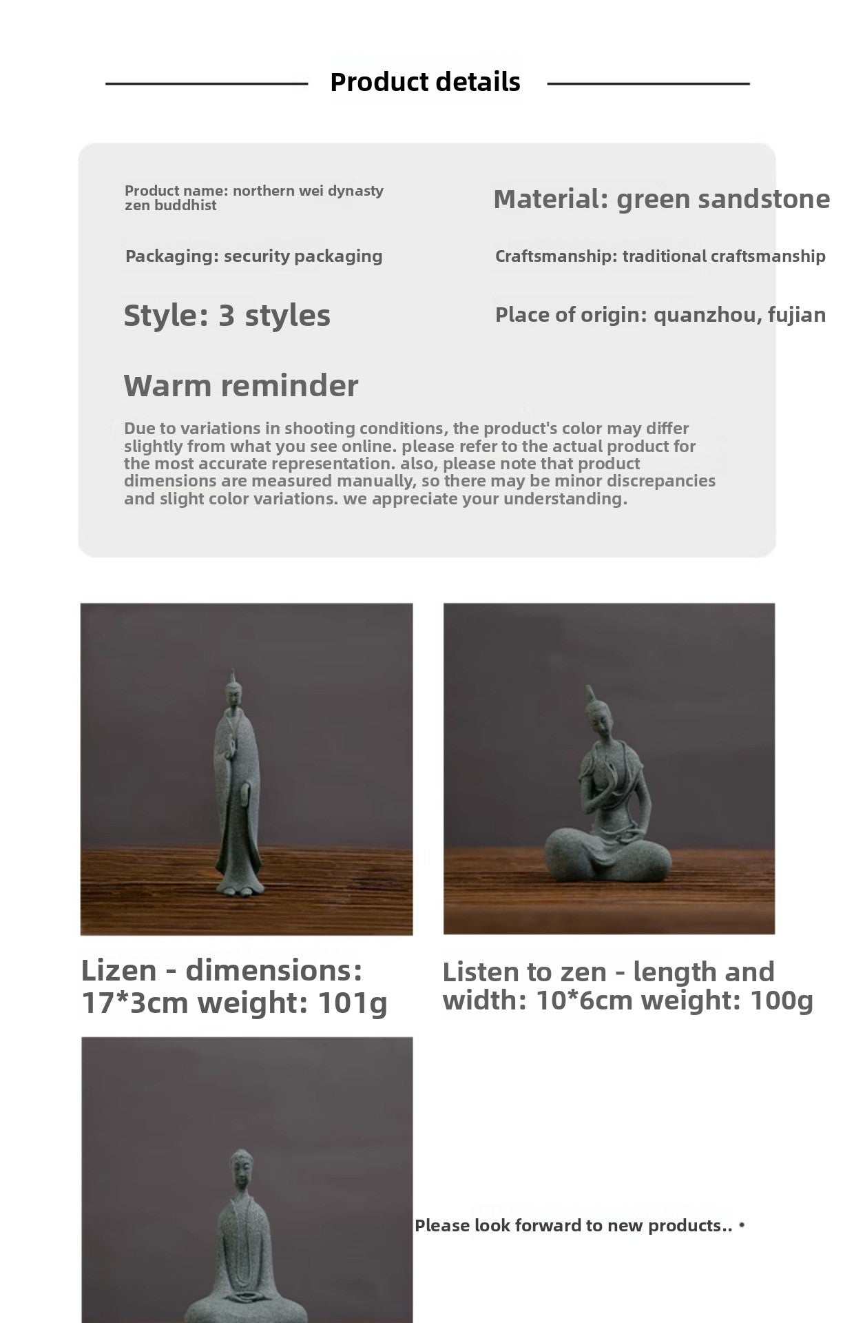 zensoullab Desktop Chinese Style Northern Wei Dynasty Buddha Statue Buddha Micro Landscape Fish Tank Landscaping Rockery Desktop Ornament Tea Pet Incense Decoration