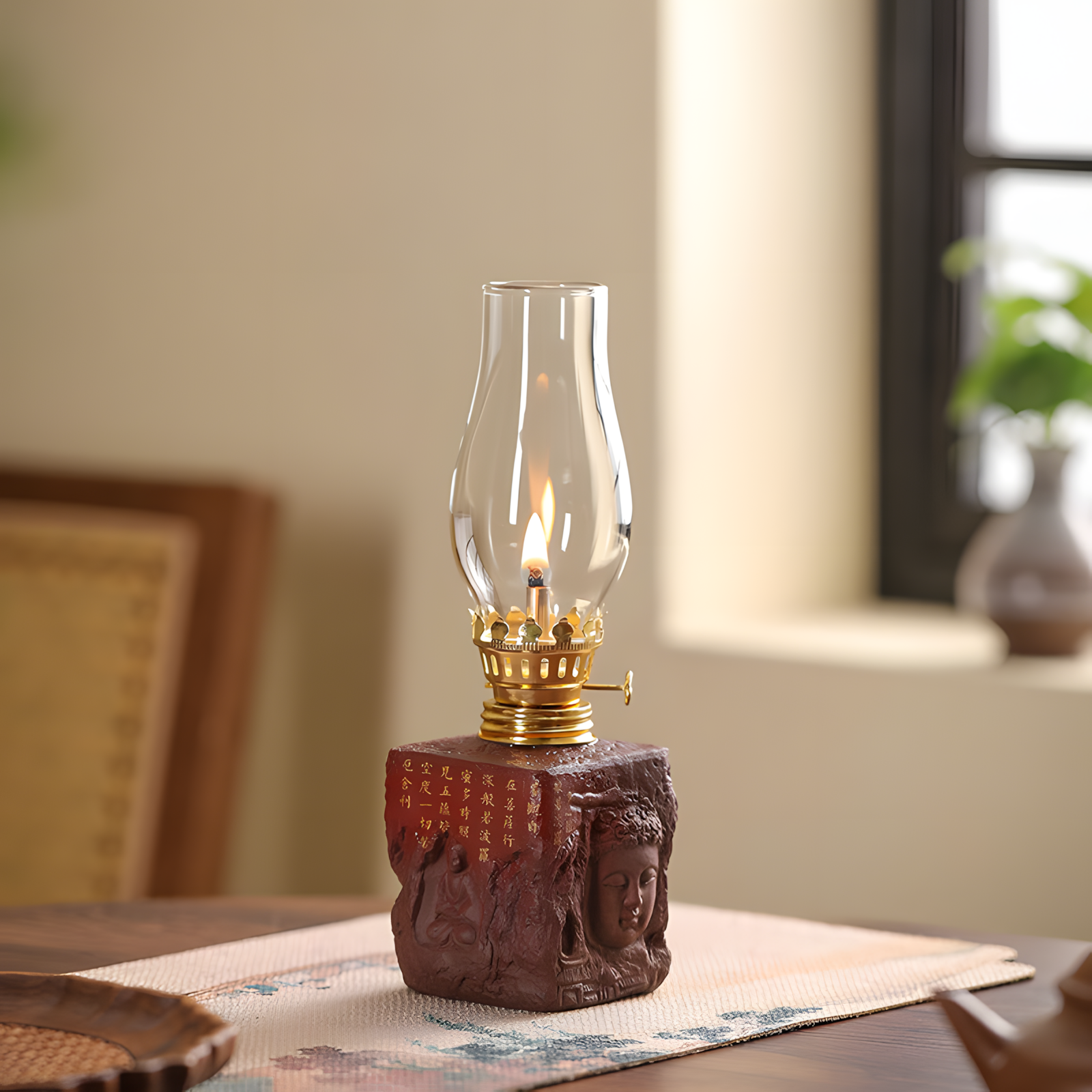 zensoullab Serenity Meadow Oriental Candle Holder (3 Colors)｜Handcrafted Glass & Ceramic Lamp for Meditation