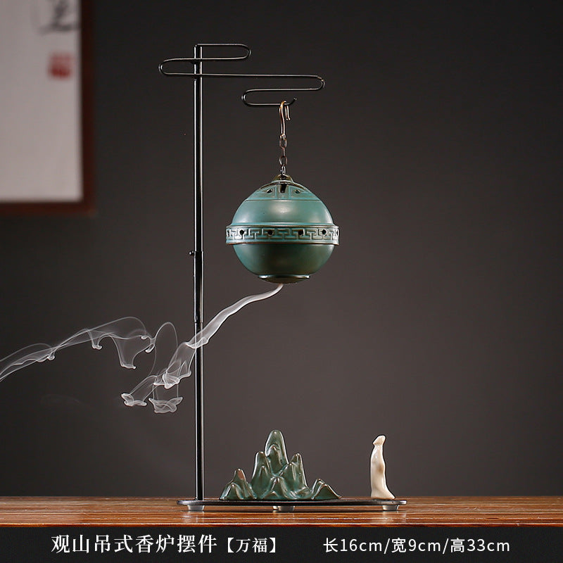 zensoullab Creative Backflow Incense Burner Home Indoor Incense Hanging Ball Chinese Zen Style Home Decoration Tea Ceremony Sandalwood Agarwood Incense Burner