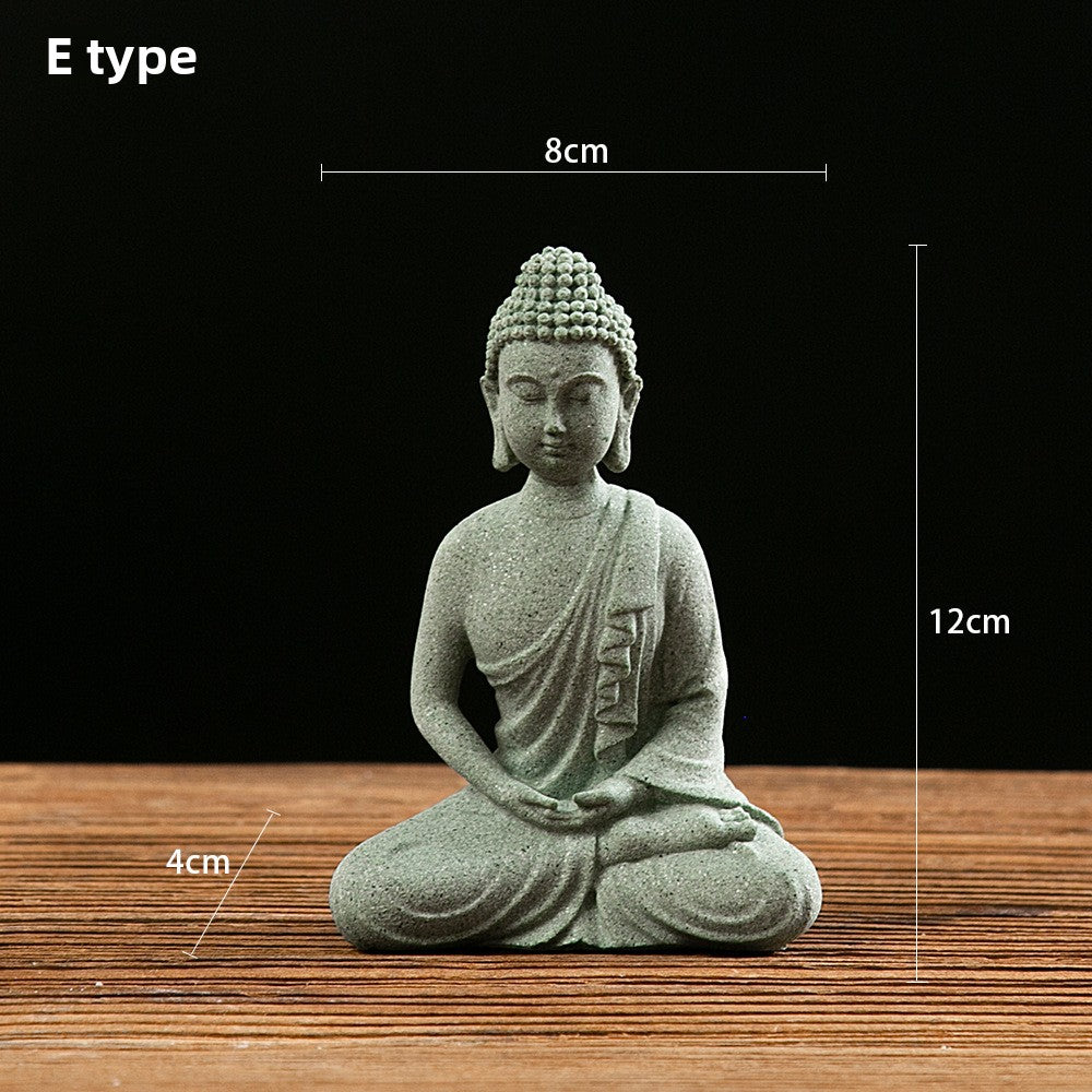 zensoullab New Buddha Statue Crafts Zen Fish Tank Landscape Ornament New Chinese Style Creative Entrance Home Decoration