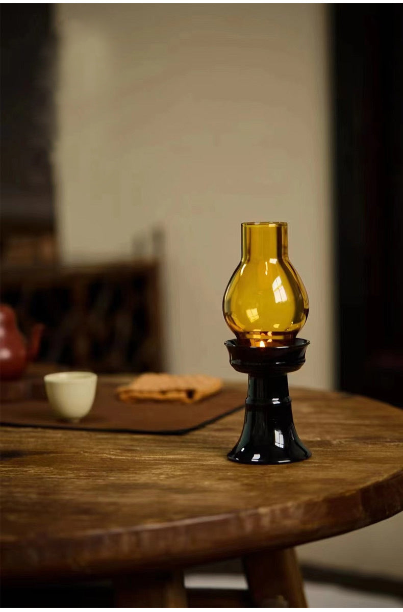 zensoullab Empty Illusion Candle Holder Home Aromatherapy Glass Ornament High-end Vintage Chinese Zen Creative Atmosphere Lamp Ancient Style