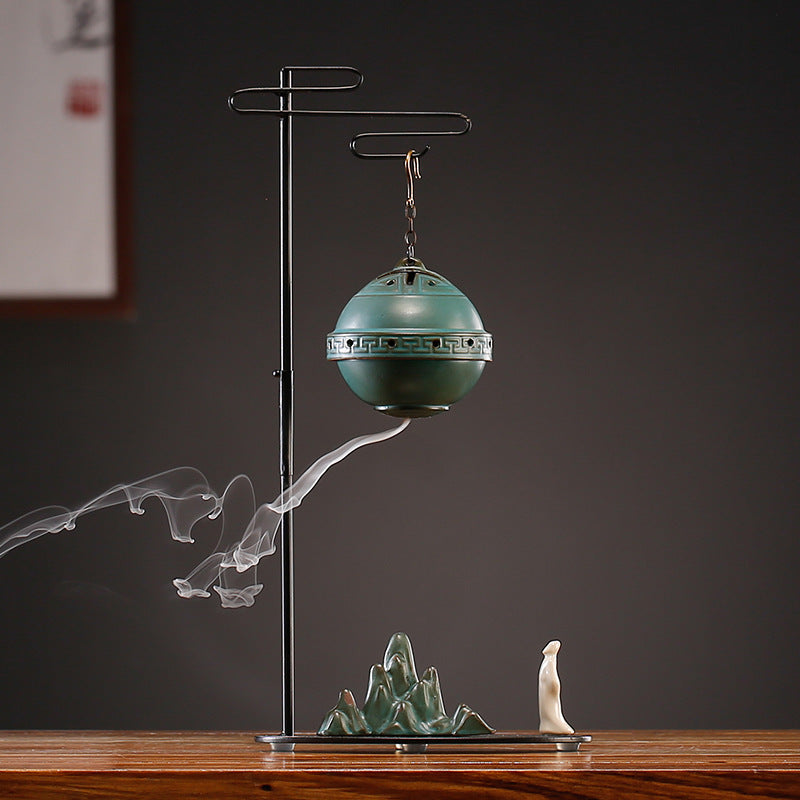 zensoullab Creative Backflow Incense Burner Home Indoor Incense Hanging Ball Chinese Zen Style Home Decoration Tea Ceremony Sandalwood Agarwood Incense Burner