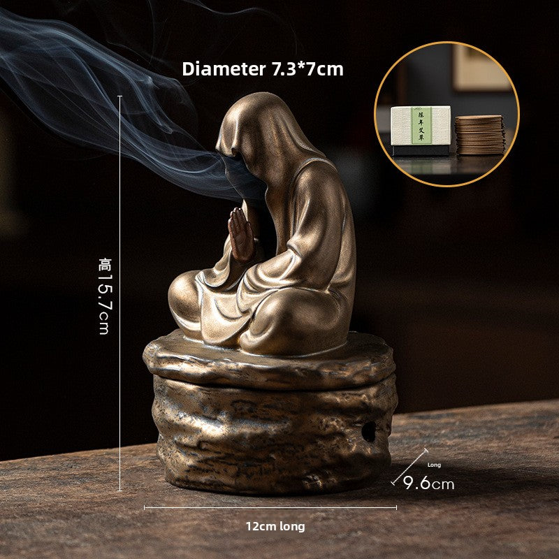zensoullab Zen Style Incense Burner for Home Indoor Tea Ceremony Study Room Aromatherapy Ornament Sandalwood Agarwood Incense Burner Ceramic Craft