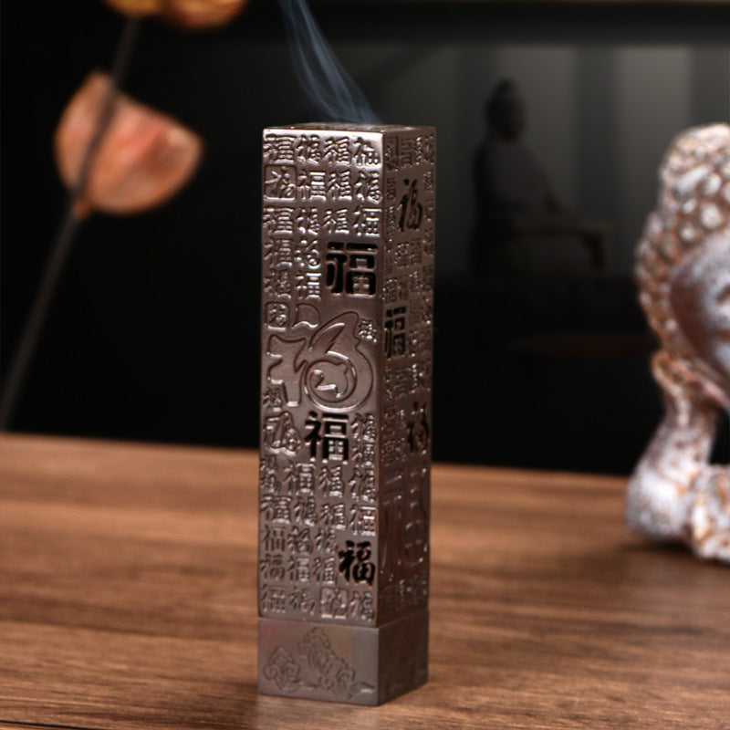 zensoullab Zen Vertical Incense Burner Hollow Incense Holder Baifu 10.5cm Incense Tube Sandalwood Incense Burner Tea Ceremony Incense Decoration