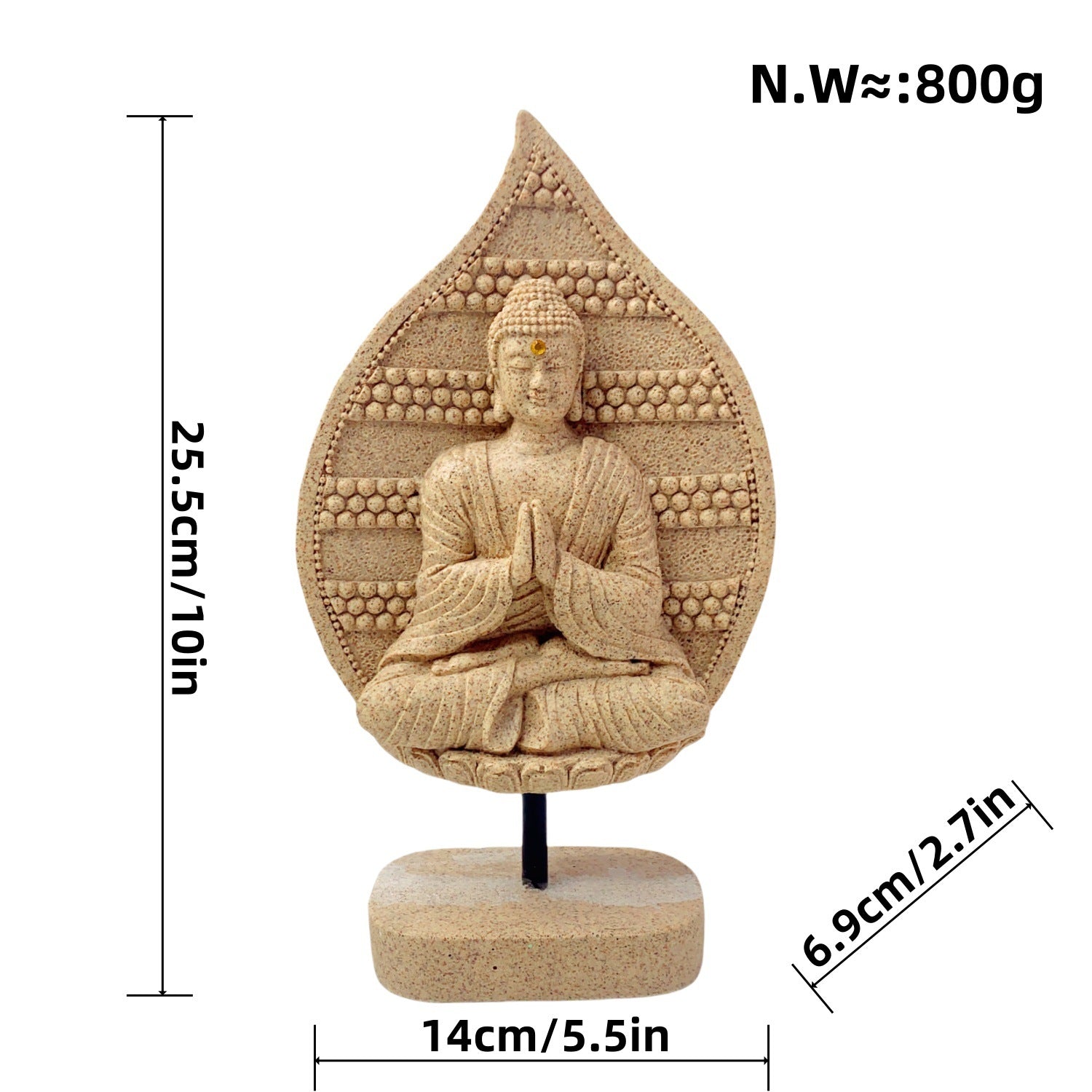 zensoullab New Chinese Style Buddha Statue Ornament Resin Painted Gold-Plated Small Buddha Statue Retro Zen Buddha Head Home Tea Room Decoration