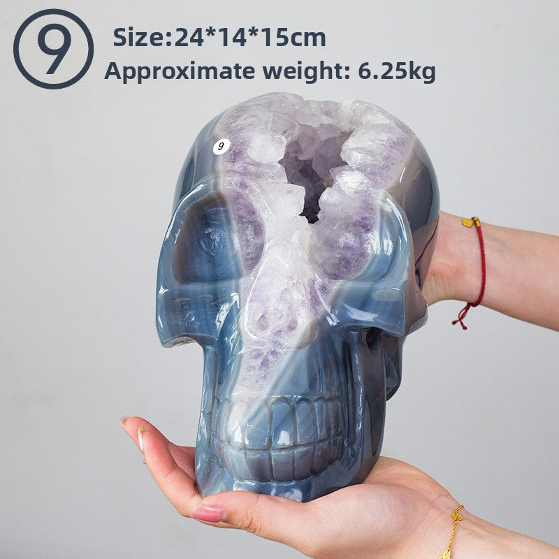 zensoullab Natural Crystal Faucet Ornament Agate Geode Hand-Carved Piece Raw Stone Polished Crystal Craft Desktop Decoration