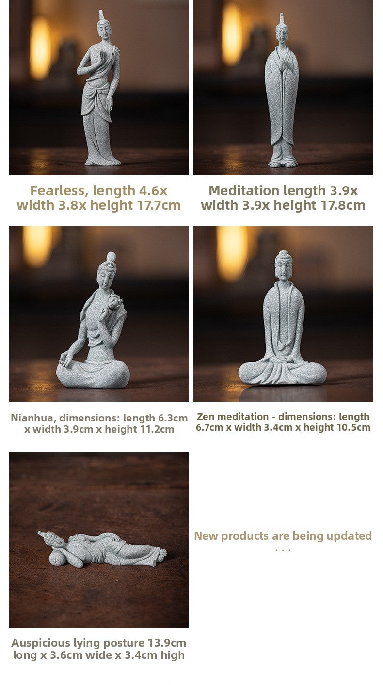 zensoullab Zen Style Chinese Qing Sand Dunhuang Flying Figure Small Ornament Creative Fish Tank Micro Landscape Potted Plant Gardening Decoration Display
