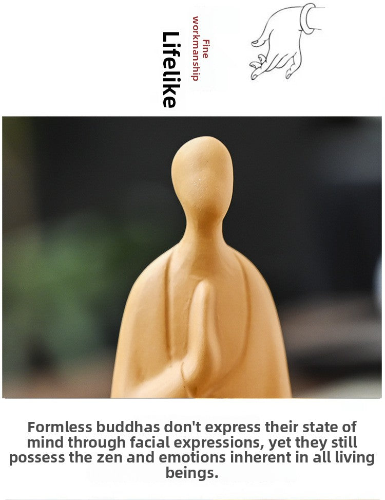 zensoullab Clay Yixing Zisha Zen Buddha Small Monk Can Cultivate Mind Handmade Tea Pet Tea Ceremony Accessories Home Decoration