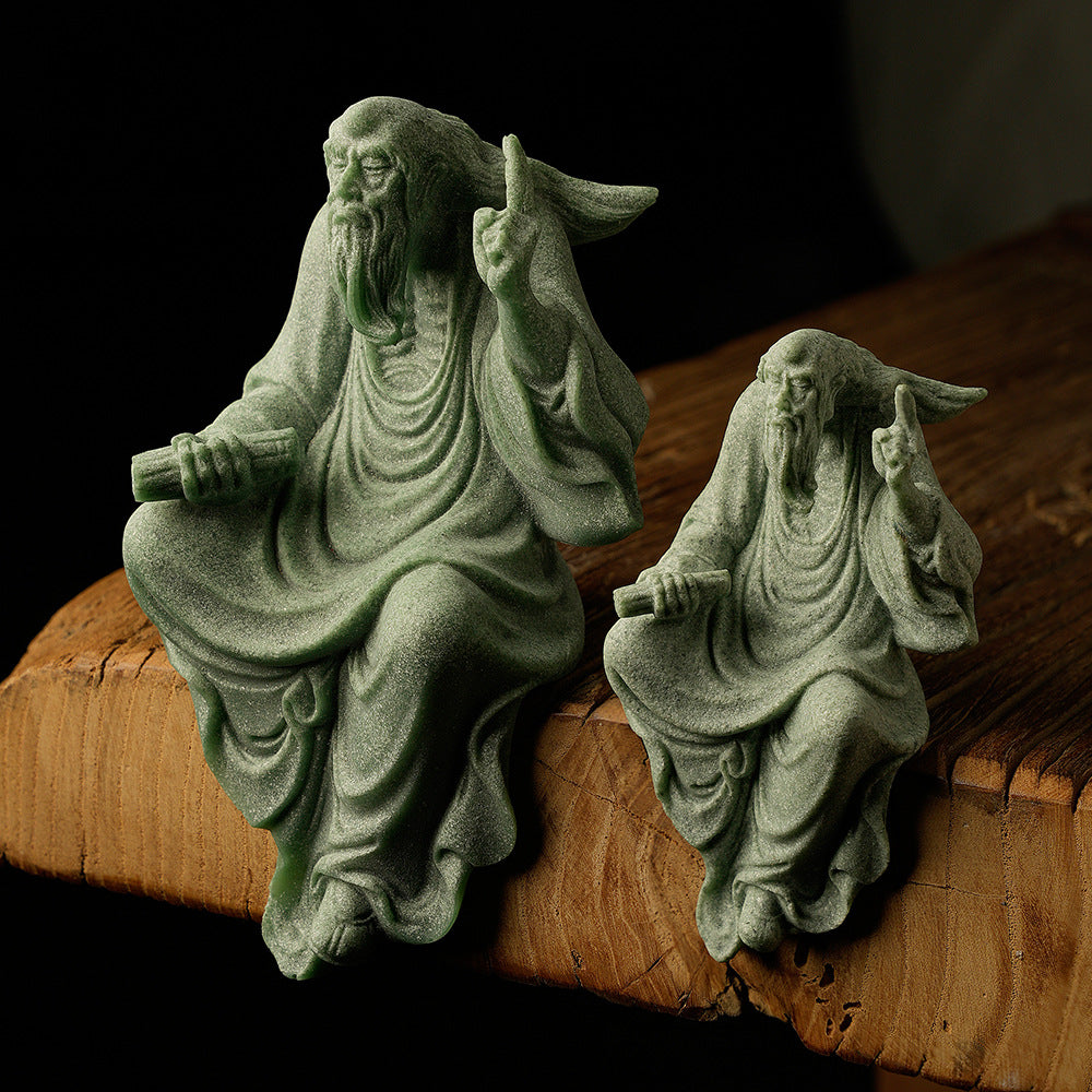 zensoullab New Chinese Style Small Ornaments National Style Desktop Landscaping Flowing Water Zen Style Bogu Rack Decoration Scene Layout Laozi Sculpture