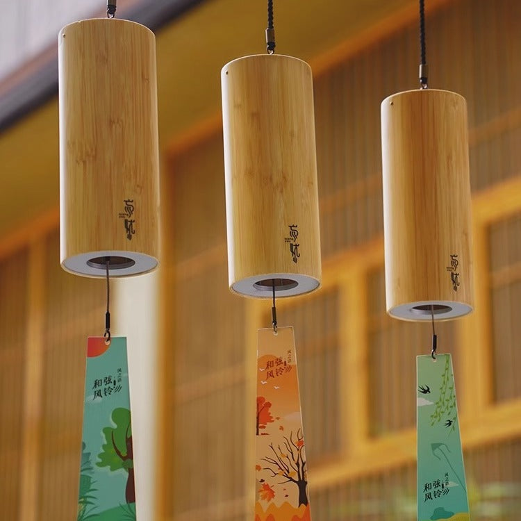 zensoullab Lu Ruzhu Bamboo Wind Chime Chord Japanese Retro Bell Yoga Balcony Outdoor Four Seasons Healing Home Decoration Pendant