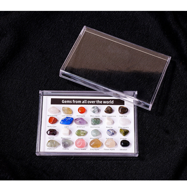 zensoullab Natural Crystal Mineral Specimen Mini Amethyst Raw Stone Gemstone Agate Crystal Craft Mineral Specimen Box