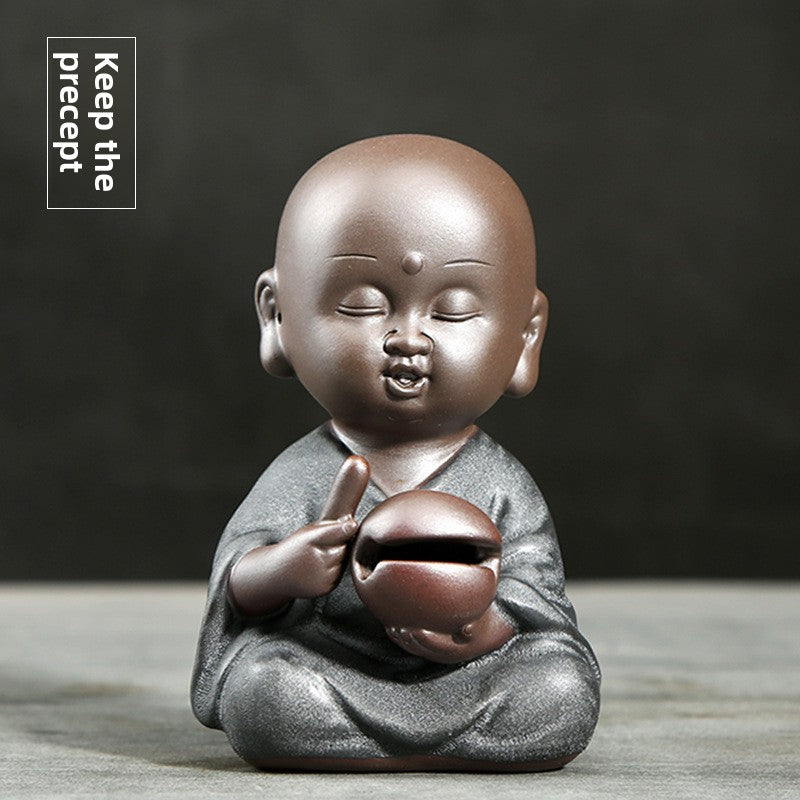 zensoullab Yunshang Black Gold Sand Purple Sand Little Monk Tea Pet Ornament Creative Can Be Raised Tea Tray Tea Play Tea Ceremony Accessories Little Sha Yi