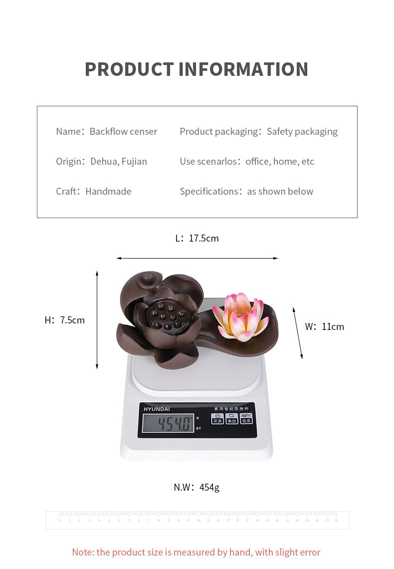 Jingchen Purple Clay Backflow Incense Burner Zen Buddha Hand Sandalwood Burner Home Indoor Aromatherapy Burner Large Incense Creative Ornament