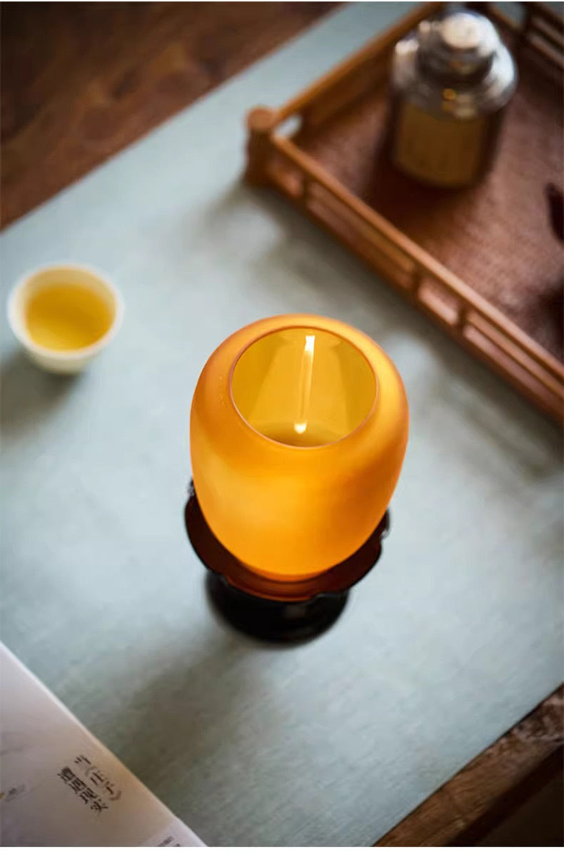 zensoullab Empty Illusion Candle Holder Home Aromatherapy Glass Ornament High-end Vintage Chinese Zen Creative Atmosphere Lamp Ancient Style